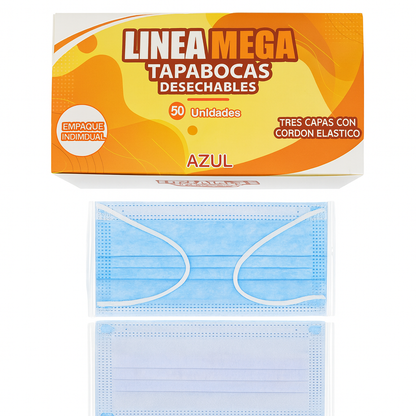 Tapabocas azul Empaque individual