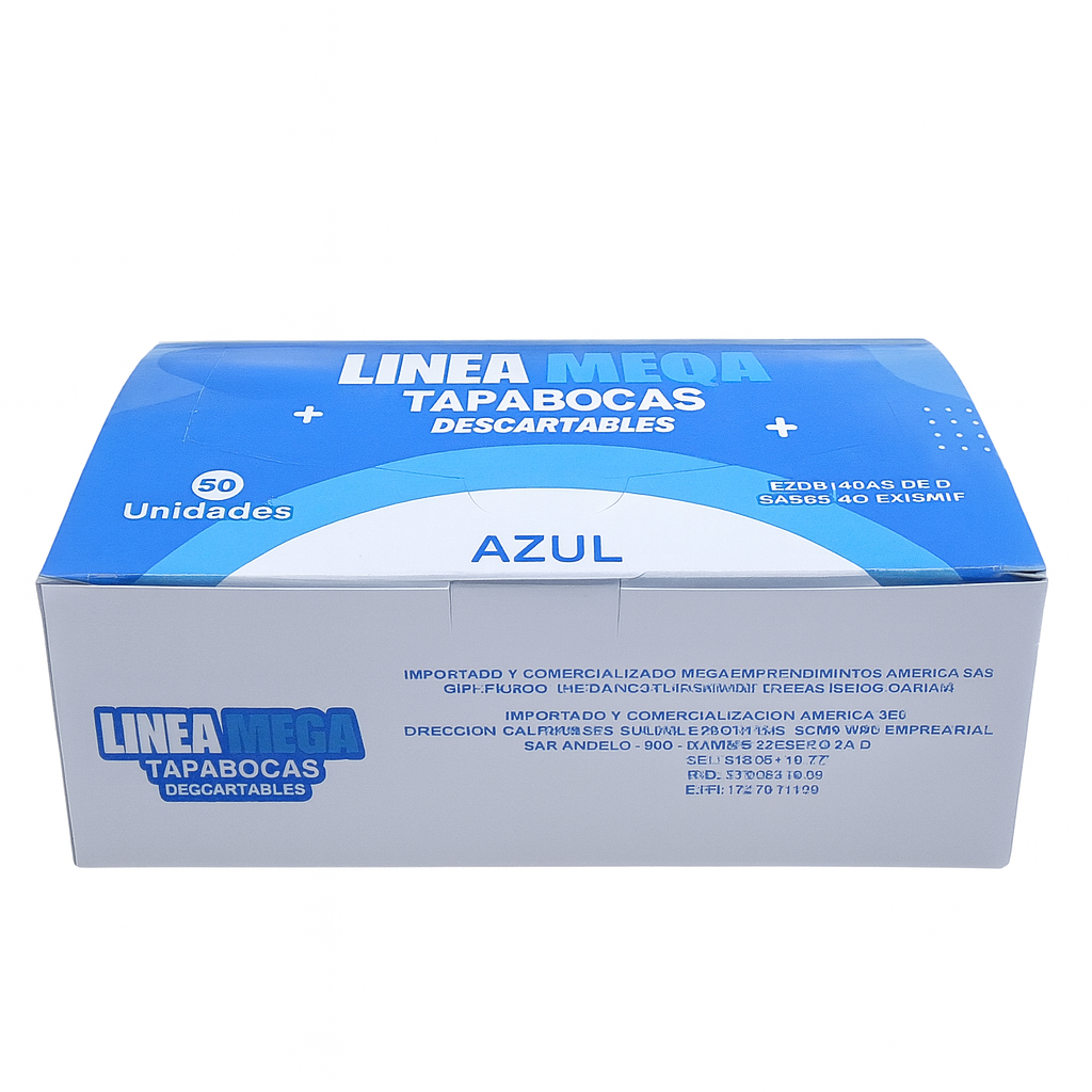 Tapabocas azul sin empaque individual