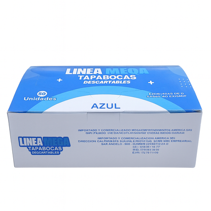 Tapabocas azul sin empaque individual