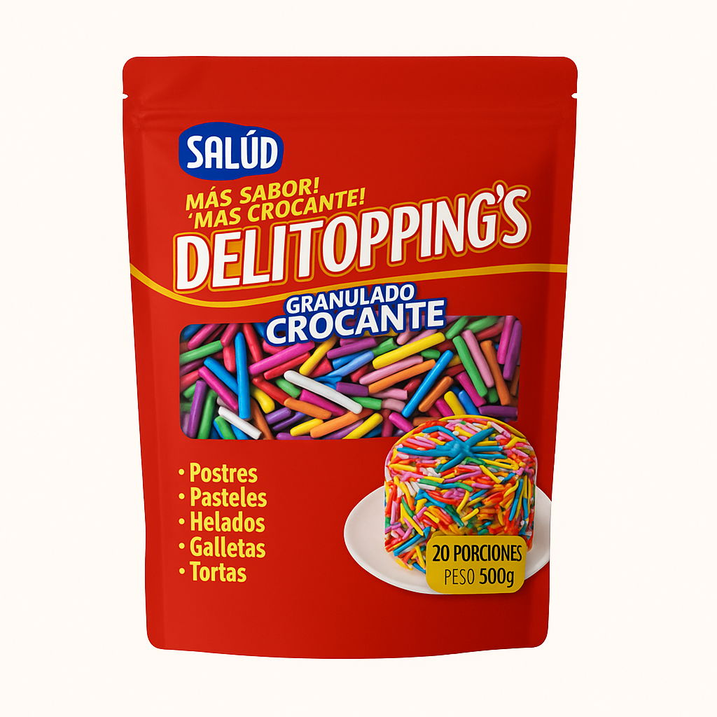Granillos crocantes palitos colores mixtos 500 gr