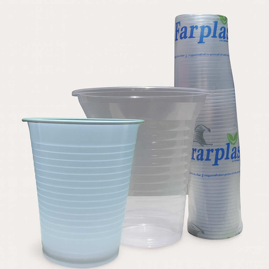 Vasos marplast (transparente/ blanco)