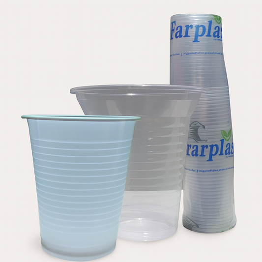 Vasos marplast (transparente/ blanco)