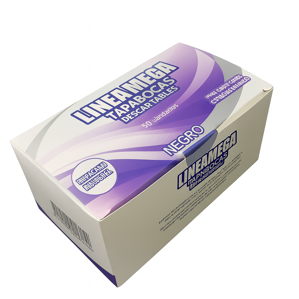 Tapabocas negro Empaque individual