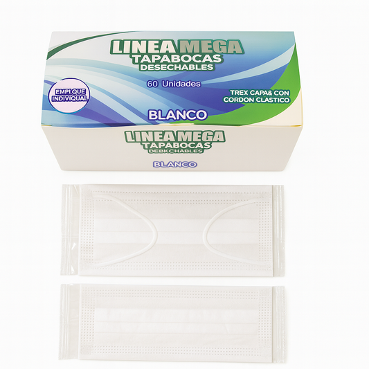 Tapabocas blanco Empaque individual